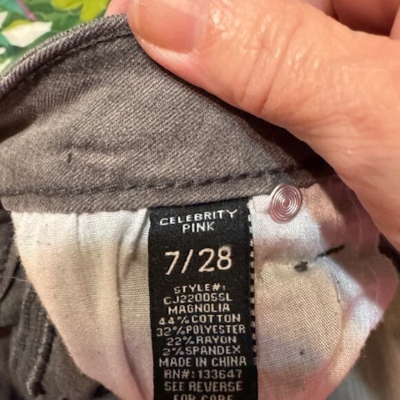 Celebrity Pink Body Sculpt Mid-Rise Ankle Skinny Jeans Gray 7/28 Goth Grunge - Picture 7 of 7